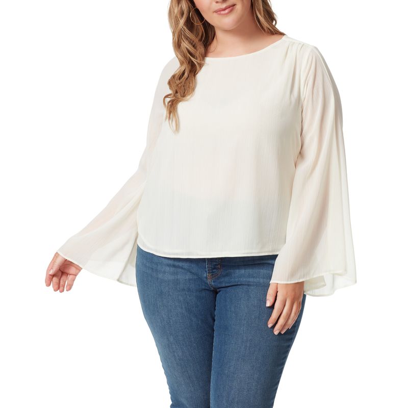 Jessica Simpson Trendy Plus Size Monique Trumpet Sleeve Top